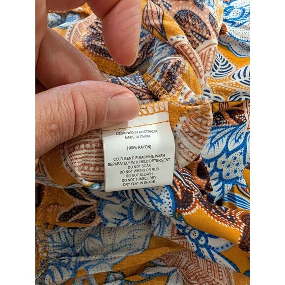 Abel the Label Mango Magic Tiered Maxi Dress women's‎ medium orange floral NWTs - Picture 9 of 9